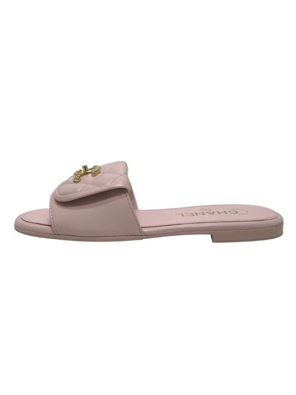Chanel Sandals Turnlock Leather Pink